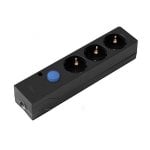 Simon Multifix Regleta sin Cable 3 Tomas con Interruptor Negra