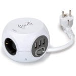Multipresa Simon CombiBall 3 prese 3 USB ricarica wireless 1,4 m antiscivolo