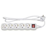 Multiprise Simon Brico 5 Prises avec Interrupteur et Terre 1,5 m Blanc