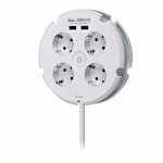Multiprise Circulaire Simon Brico 4 Prises + 2 USB 1,5m