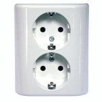 Simon Brico Base Enchufe de Pared Doble Empotrable Blanco