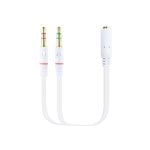 Cavo audio Nanocable Jack 3,5 a 2xJack 3,5 maschio/femmina 20 cm bianco