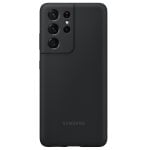 Samsung Silicone Cover Funda Negra para Samsung Galaxy S21 Ultra