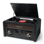 Tocadiscos Muse MT-115 W 20W Bluetooth USB Tracción Correa CD FM Madera