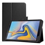 Étui en similicuir lisse noir pour Samsung Galaxy Tab A (2018) 10,5"
