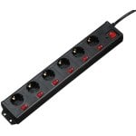 Hama 00137259 Verlängerungskabel 1,4 m 6 AC-Ausgänge Drinnen Schwarz