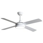 Fabrilamp Nevery Ventilador de Techo con Luz LED y Mando Aspas Reversibles 65W Blanco/Haya