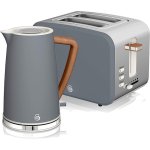Conjunto de pequeno-almoco Swan Nordic com torradeira 2 ranhuras largas 900 W, 6 niveis e jarro 1,7 l, cinzento