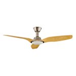 Ventilatore da soffitto Sulion Sonet con luce e controllo 26W Nichel/Legno