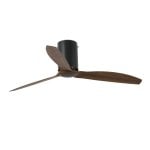 Faro Mini Tube Fan Ventilador de Techo con Mando 32W Negro Mate/Madera