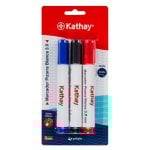 Kathay Pack marqueurs pour tableau blanc pointe 3 mm bleu/noir/rouge