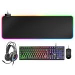 Mars Gaming MCPEXFR Combo tastiera francese + mouse + cuffie + tappetino per mouse XXL