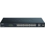 D-Link DGS-1100-26MPV2 commutateur réseau Géré L2 Gigabit Ethernet (10/100/1000) Connexion Ethernet, supportant l'alimentation via ce port (PoE) Noir