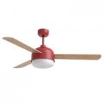 Universal Blue Vento Ventilador de Techo WiFi con Luz LED y Mando Aspas Reversibles 70W Rojo/Madera/Blanco Universal Blue Vento Ventilador de Techo WiFi con Luz LED y Mando Aspas Reversibles 70W Rojo/Madera/Blanco