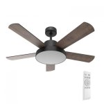 Universal Blue Levante 4048B Ventilador de Techo con Luz LED y Mando Aspas Reversibles 60W Negro/Madera
