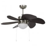 VidaXL Ventilador de Techo con Luz 39W Marrón Oscuro VidaXL Ventilador de Techo con Luz 39W Marrón Oscuro