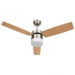 VidaXL Ventilador de Techo con Luz y Mando 41W Marrón Claro VidaXL Ventilador de Techo con Luz y Mando 41W Marrón Claro