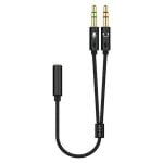 Aisens Câble Audio Jack 3,5 mm vers 2xJack 3,5 mm Femelle/Mâle 25 cm Noir