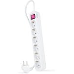 Régua de tomadas Nanocable 10.37.0006 6 tomadas proteção infantil interruptor cabo 1,4 m branca