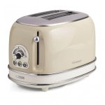 Torradeira vintage Ariete 0155/03 2 ranhuras 810 W 6 níveis Descongelação Reaquecimento Bege