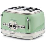 Torradeira vintage Ariete 0156/04 4 ranhuras 1600 W 6 níveis Descongelação Verde