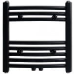 VidaXL Sèche-serviettes chauffant 480x480mm Noir