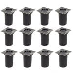 VidaXL Pack de 12 Spots de Sol Carrés pour Jardin GU10 Noir/Argent