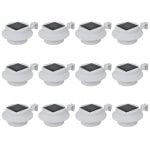 VidaXL Pack de 12 Spots Solaires LED Blancs pour Clôture de Jardin
