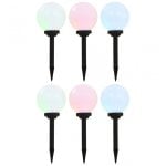 VidaXL Pack de 6 Lampes Solaires LED RVB Sphériques pour Extérieur 20cm