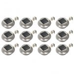 VidaXL Pack 12 Focos LED Solares para Exterior Redondos Plata