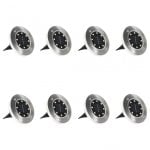 VidaXL Pack 8 Focos Solares LED RGB de Suelo