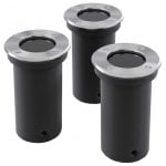 VidaXL Pack de 3 Spots de Sol Ronds pour Jardin GU10