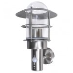 VidaXL Candeeiro de parede de jardim E27 28,5 cm prateado