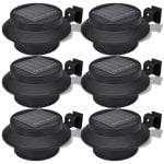VidaXL Pack de 6 Spots Solaires LED pour Extérieur Noir
