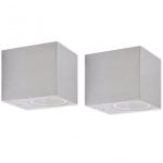 VidaXL Pack 2 Lámparas de Pared Cúbicas para Exterior GU10 Acero Inoxidable