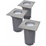 VidaXL Pack 3 Focos LED Empotrables para Jardín GU10 Gris
