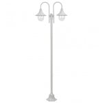VidaXL Farola de Jardín 2xE27 220cm Blanco