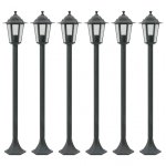 VidaXL Lampe de Jardin E27 110cm Vert Foncé 6 Unités
