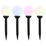VidaXL Pack 4 Lámparas Solares LED RGB Esféricas para Jardín 15cm