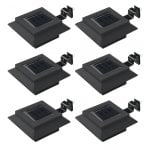 VidaXL Confezione da 6 Faretti Solari LED per Esterno 12 cm Nero