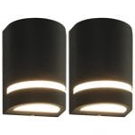 VidaXL Pack de 2 Appliques Extérieures Semi-Circulaires GU10 Noir