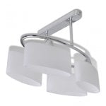 VidaXL Lámpara de Techo Pantalla Cristal Elipse 4xE14 Cromado