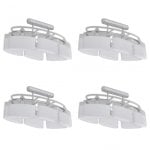 VidaXL Lámpara de Techo Pantalla de Cristal Elipsoidal 6xE14 Plateado 4 Unidades