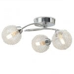 VidaXL Plafonnier Abat-jour en Verre 3xG9 Argent