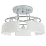 VidaXL Lámpara de Techo Pantalla Cristal Elipse 5xE14 Plateado