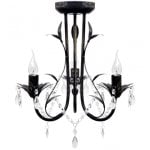 VidaXL Lámpara de Araña Art Nouveau 3xE14 Negra