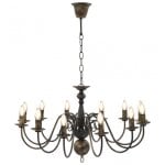 VidaXL Lustre Suspension 12xE14 Noir Vintage