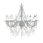 VidaXL Lampadario 1600 Cristalli 12xE14 Bianco/Cromo