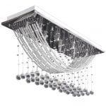 VidaXL Plafonnier avec Larmes de Cristal 8xG9 Blanc