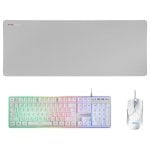 Mars Gaming MCPX Combo tastiera + mouse + tappetino per mouse XXL bianco